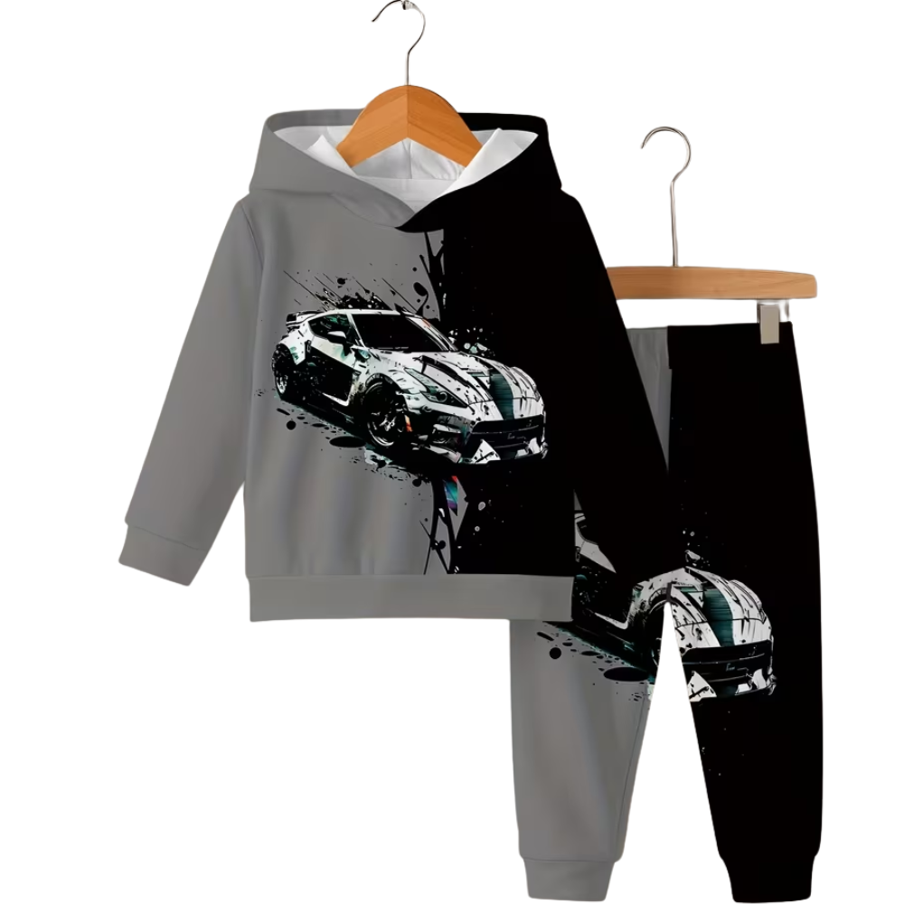 [Copy]Spider Print Hoodie And Pants Set For Toddler Boys