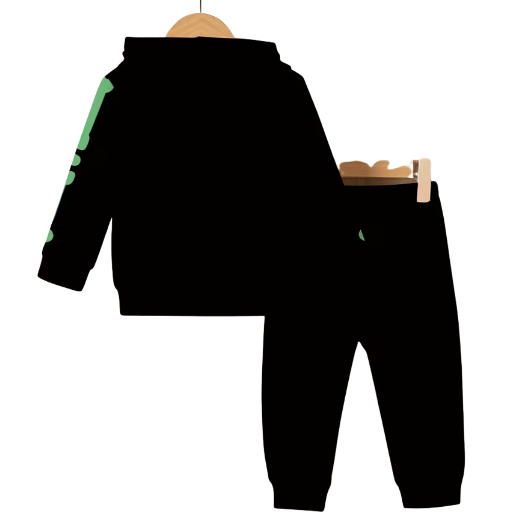 Halloween Themed Hooded Sweatshirt And Pants Set For Boys