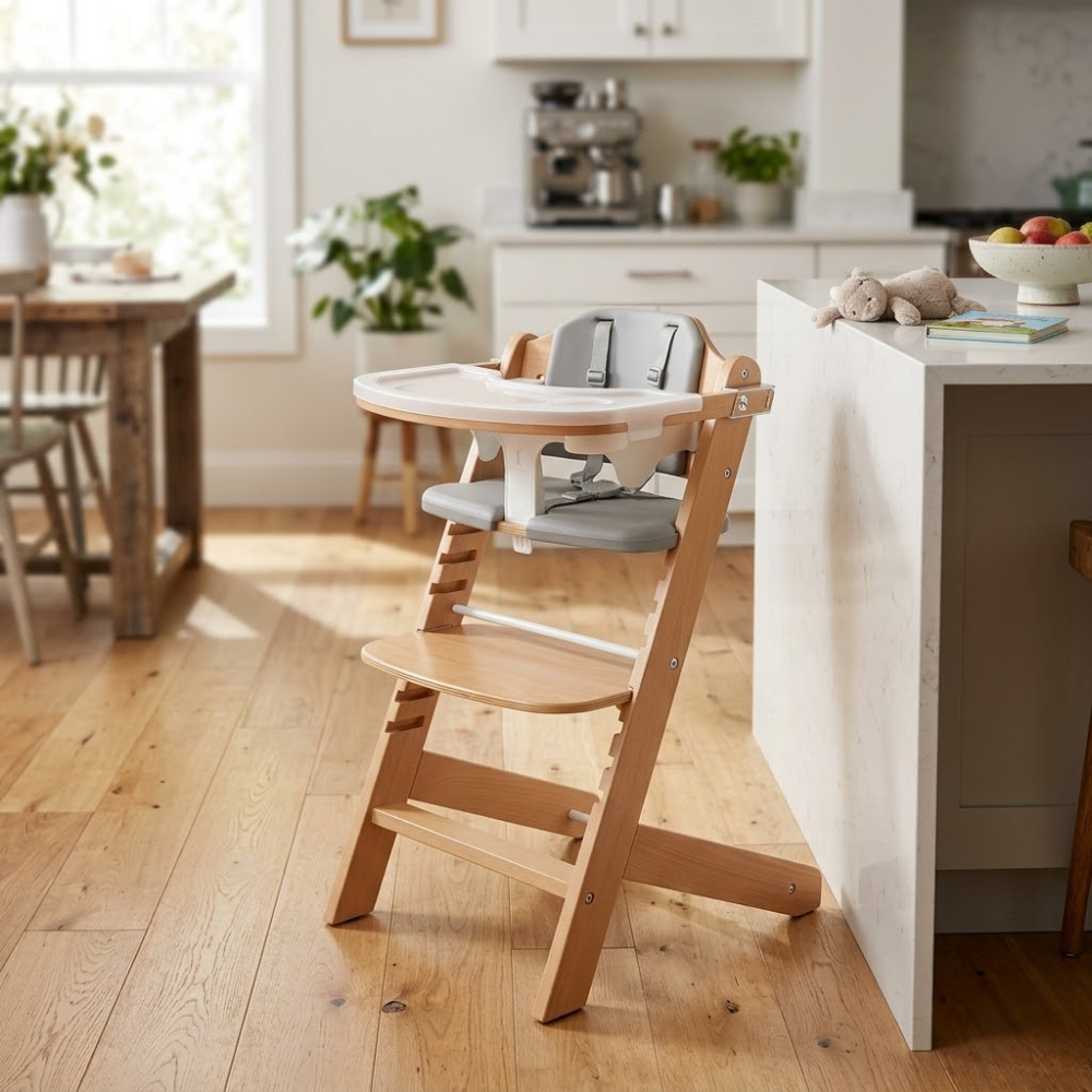 3 In 1 Convertible Wooden High Chair Adjustable For Toddlers