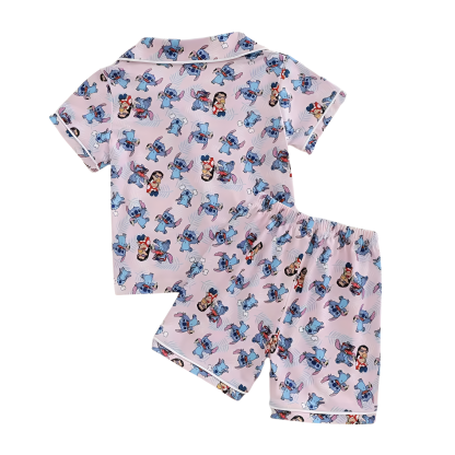 Character Print Kids Button Pajama Set