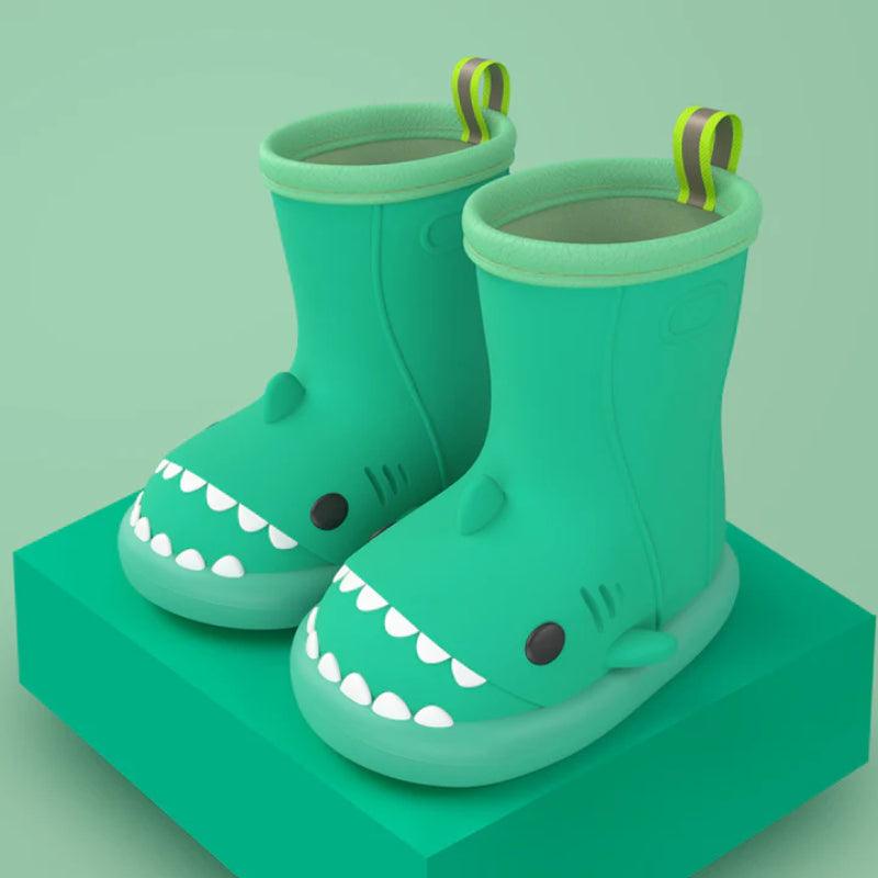 Shark Themed Rain Boots Fun and Functional Footwear-Diaper Reusable