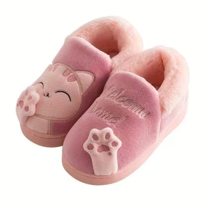 Furry Cartoon Design House Shoes For Kids