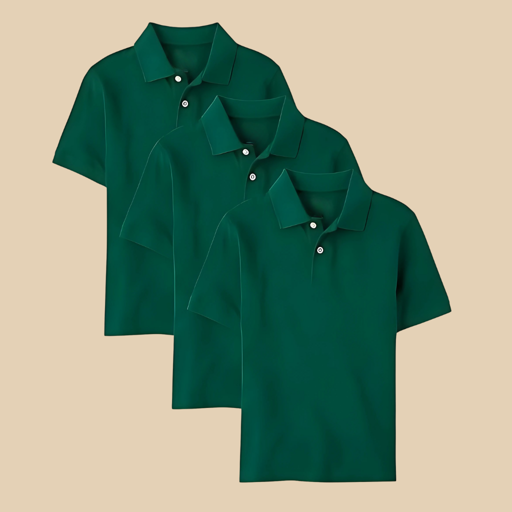 Pack Of 3 Boys Multipack Short Sleeve Pique Polo T Shirts