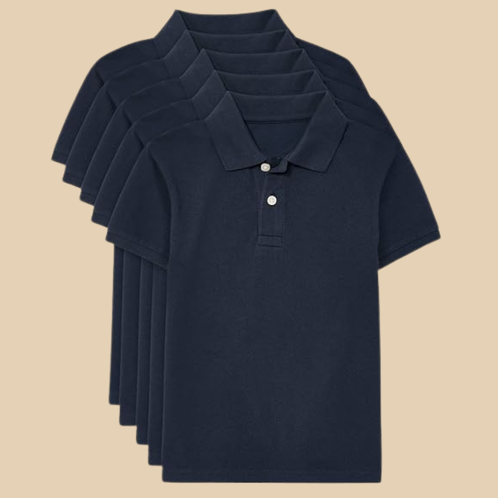 Pack Of 5 Boys Multipack Short Sleeve Pique Polo T Shirts