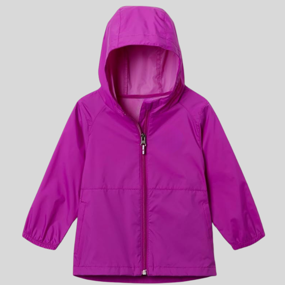 Girls Waterproof Hooded Rain Jacket Lightweight Nylon Coat