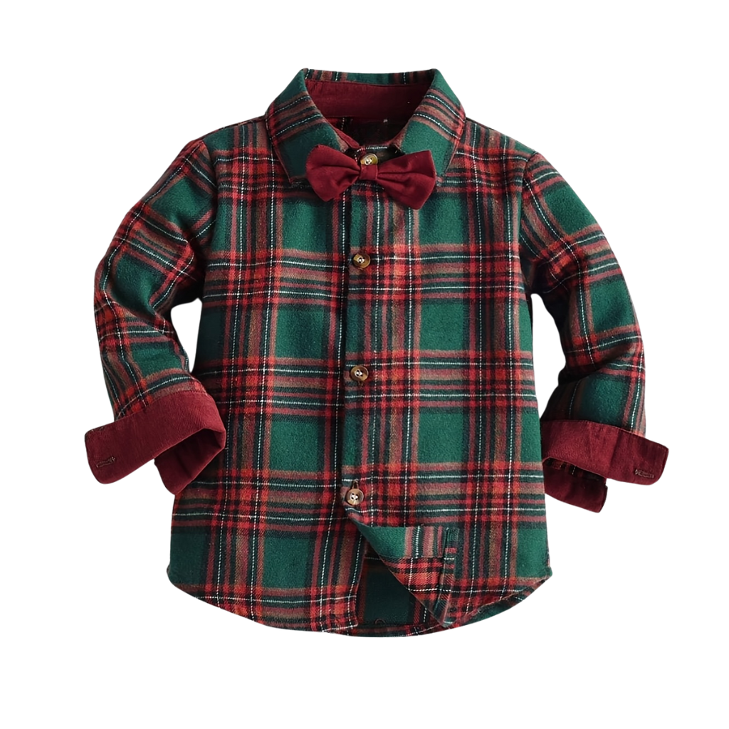 Plaid Shirt Trouser Set With Suspenders