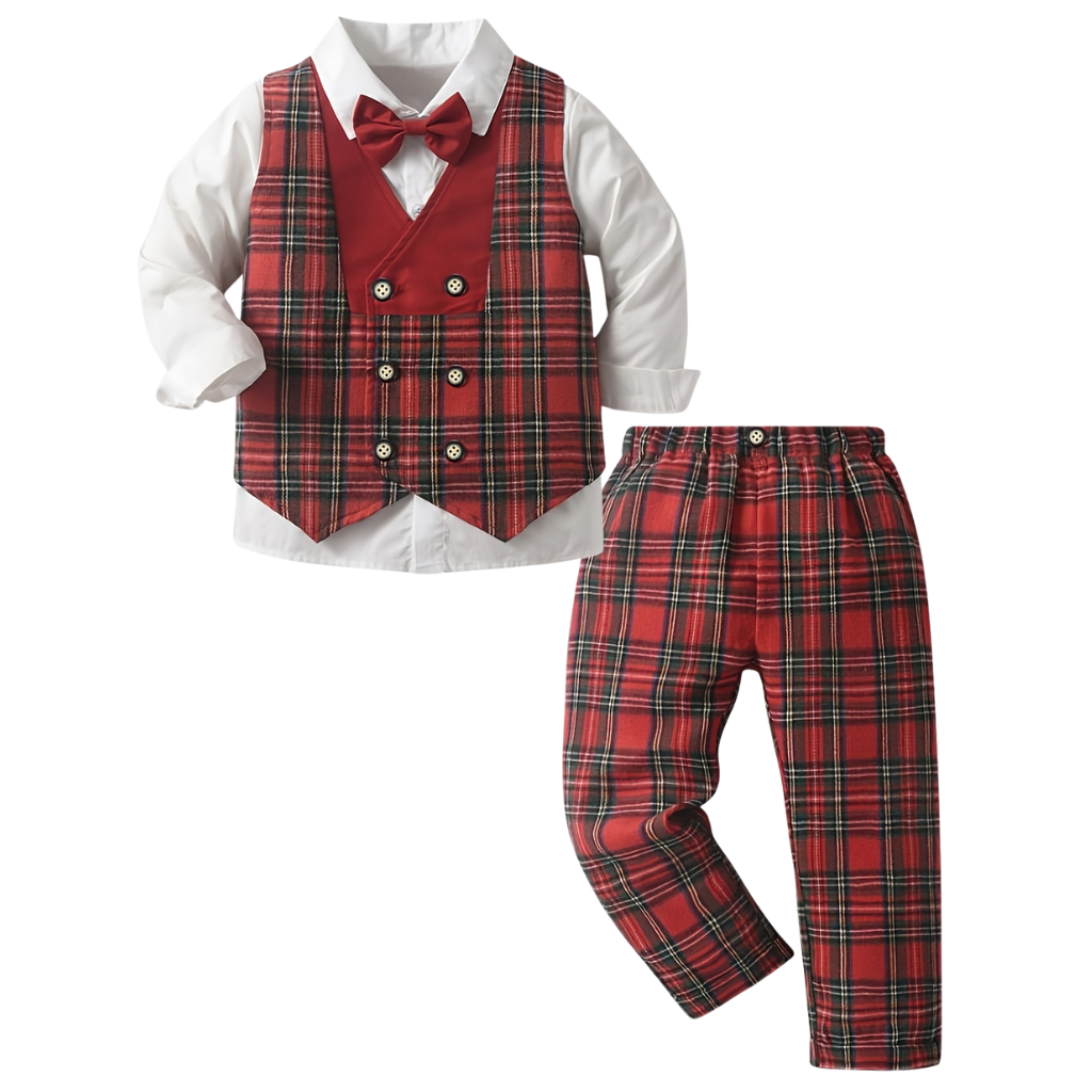 3 Piece Scottish Plaid Tartan Suit Set