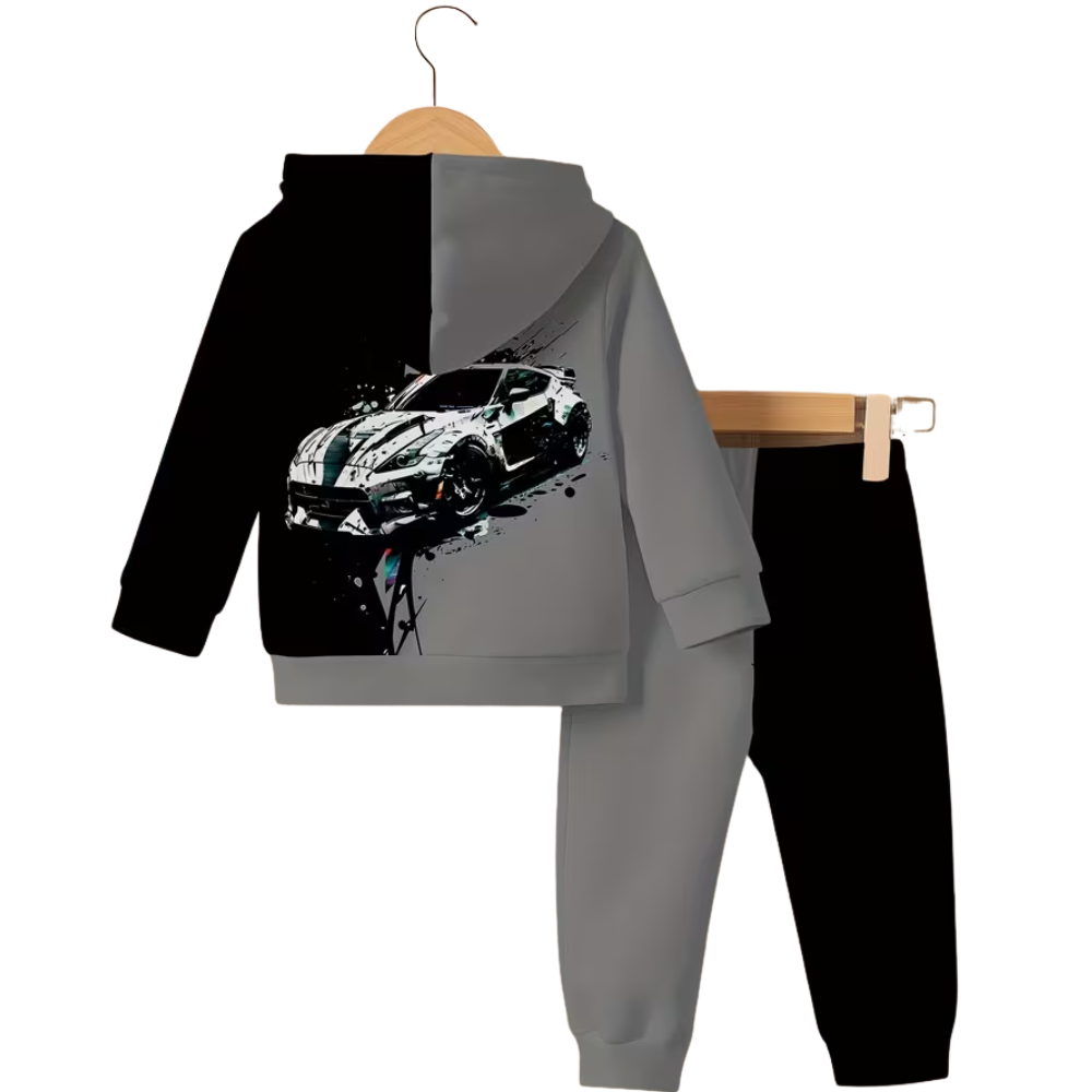 [Copy]Spider Print Hoodie And Pants Set For Toddler Boys