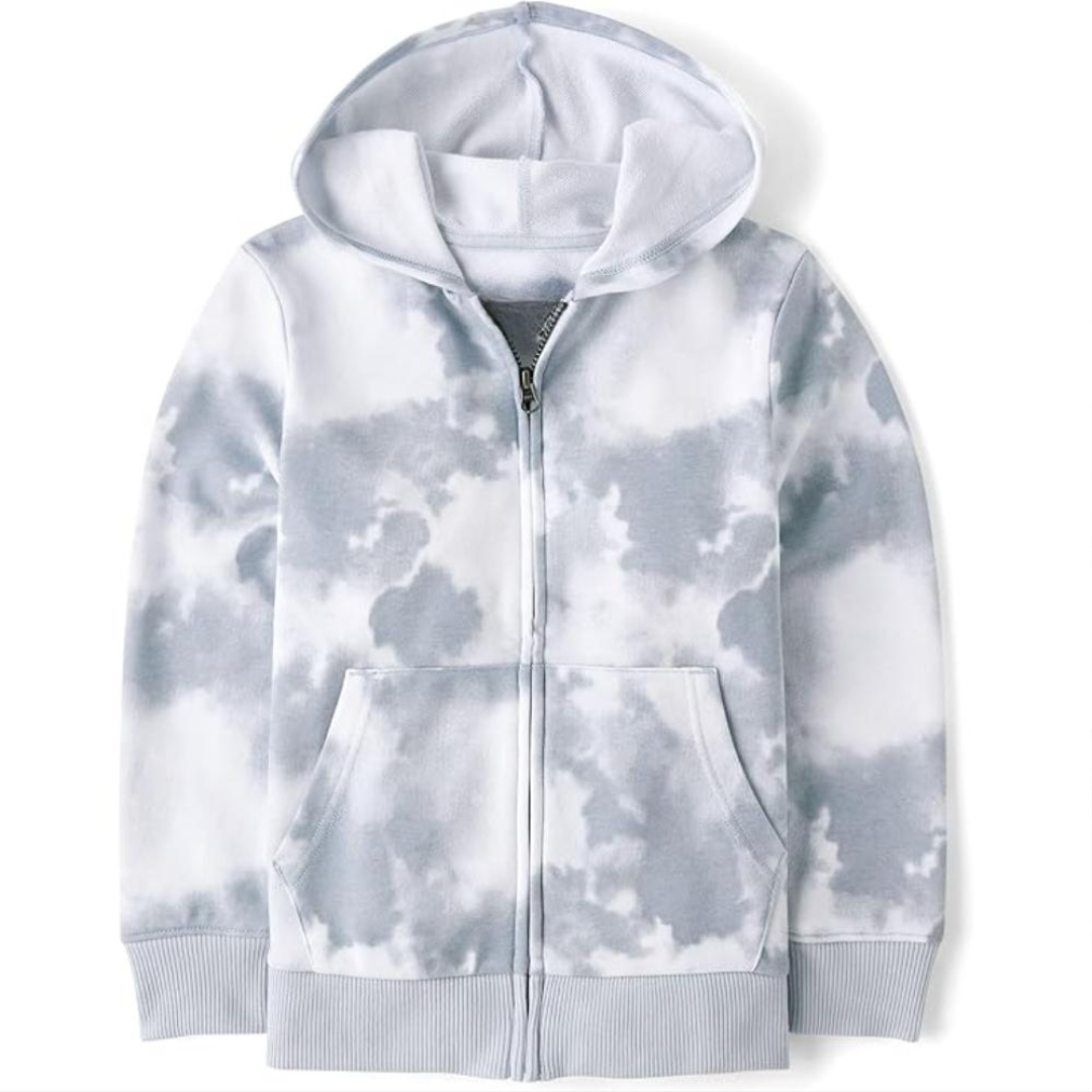 Long Sleeve Hooded Full Zip Front Sweatshirt For Boy