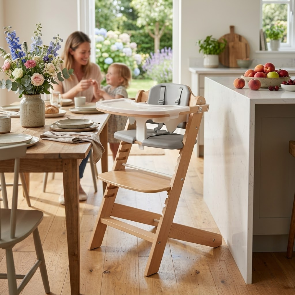 3 In 1 Convertible Wooden High Chair Adjustable For Toddlers