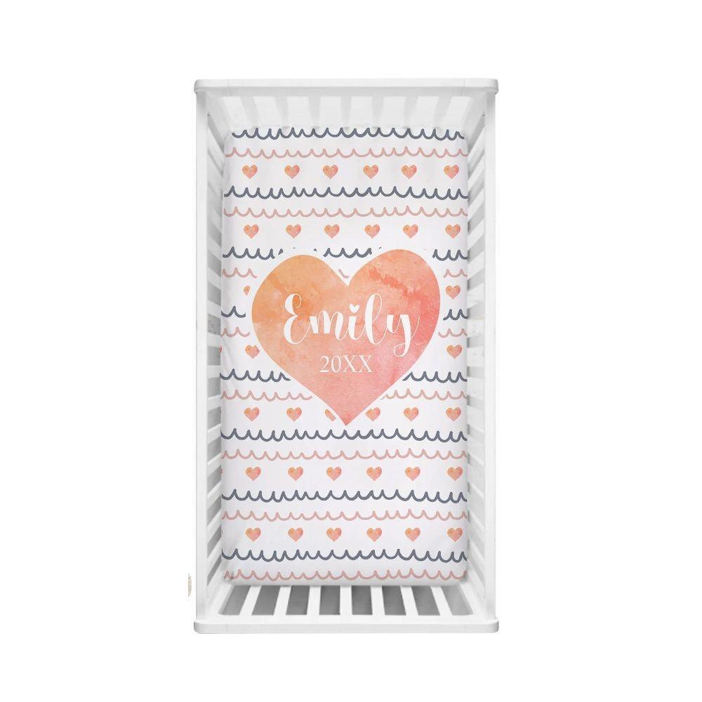 Custom Name Watercolor Bedding-Diaper Reusable