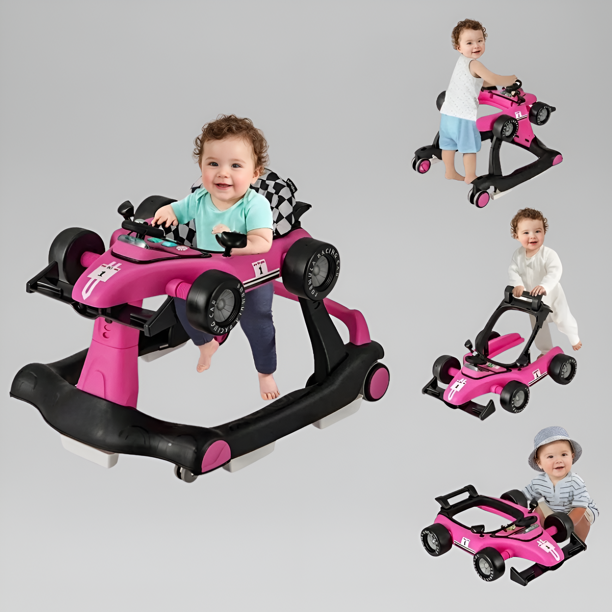 4 In 1 Foldable Adjustable Baby Activity Walker