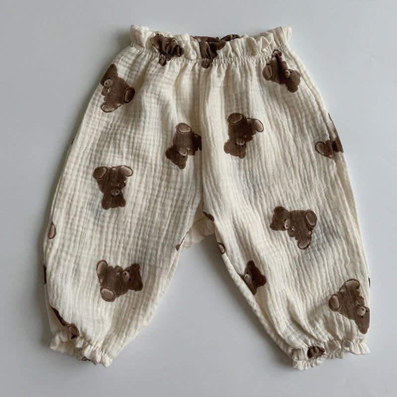 Baby Casual Printed Linen Pants-Diaper Reusable