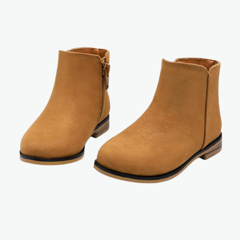 Girls Short Ankle Boots With Low Heels