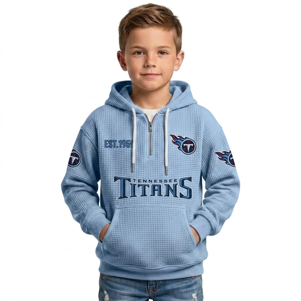 Titans EST 1959 Quarter Zip Waffle Hoodie For Kids