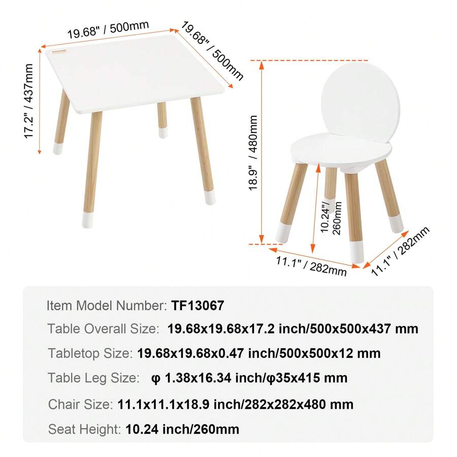 Kids Table And 2 Chairs Set, Toddler Table And Chair Set, Children Multi-Activity Table For Art, Craft, Reading, Learning, Christmas Gift - White - View 7