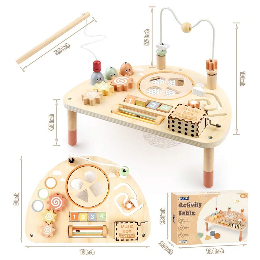 Children's Activity Table, Montessori Toys, Suitable For Boys And Girls 18 Months And Up, 8-In-1 Wooden Sensory Play Table, Suitable For Babies 18 Months And Up, A Great Christmas Or Birthday Gift For Your Baby. - Multicolor - View 4