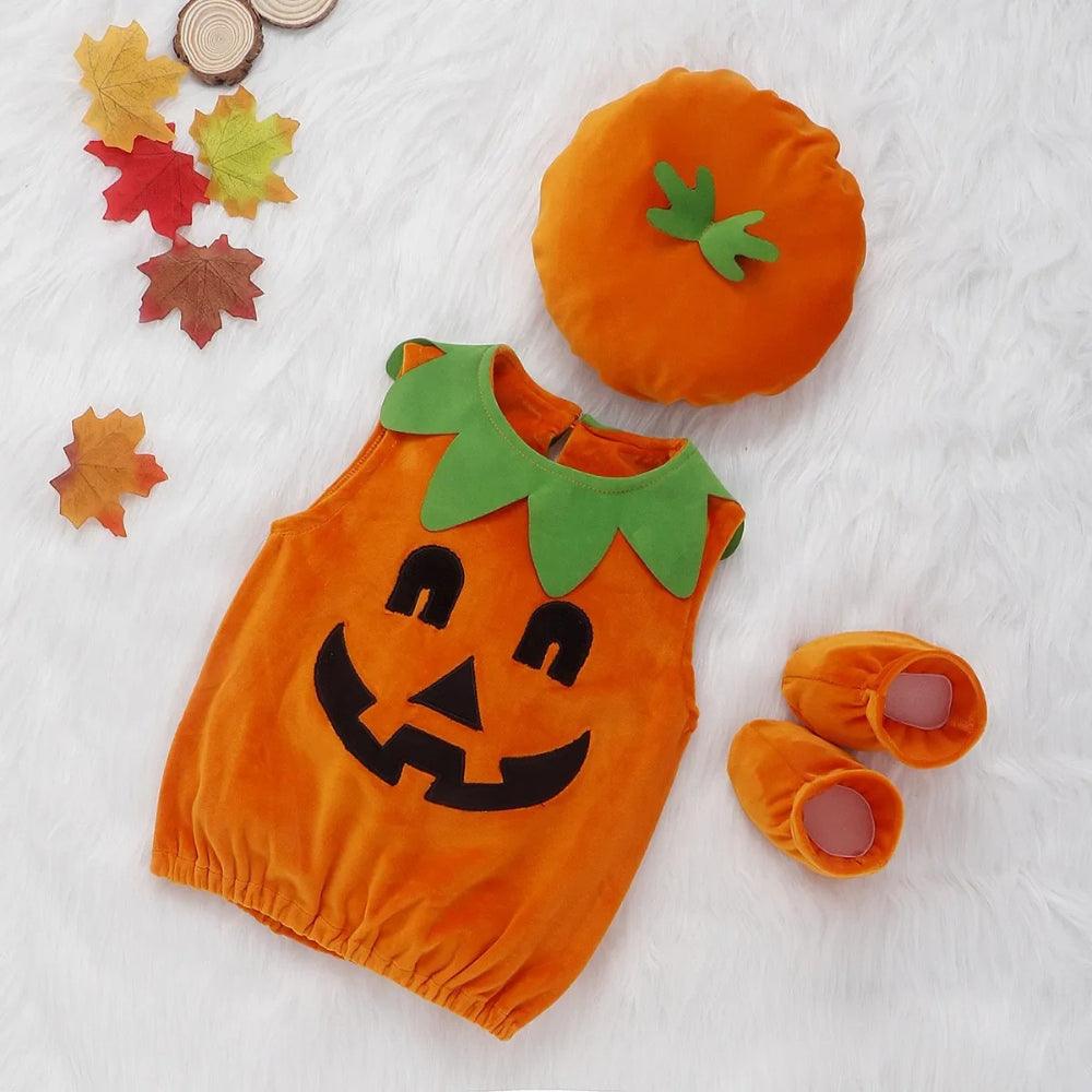 Halloween Pumpkin Cotton Romper-Diaper Reusable
