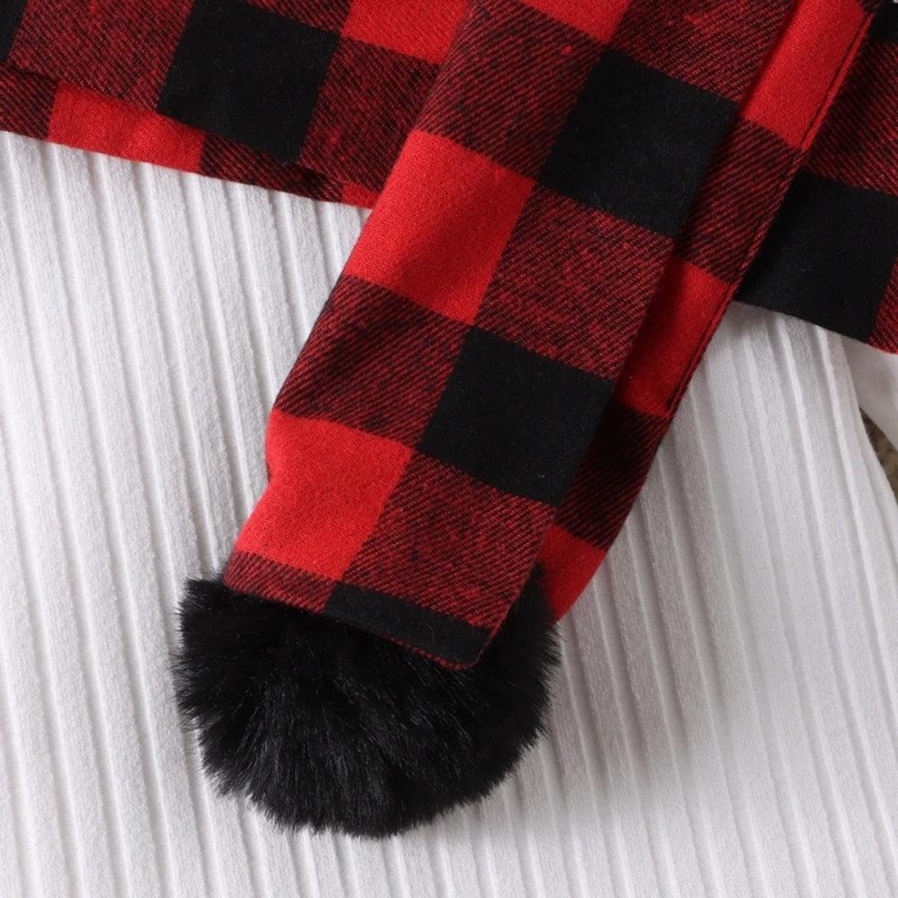 Plaid Skirt Set Outfit-Diaper Reusable