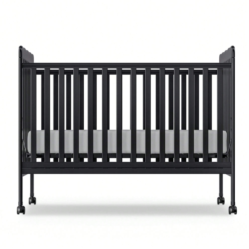 3 In 1 Convertible Baby Crib With Locking Wheels For Newborn