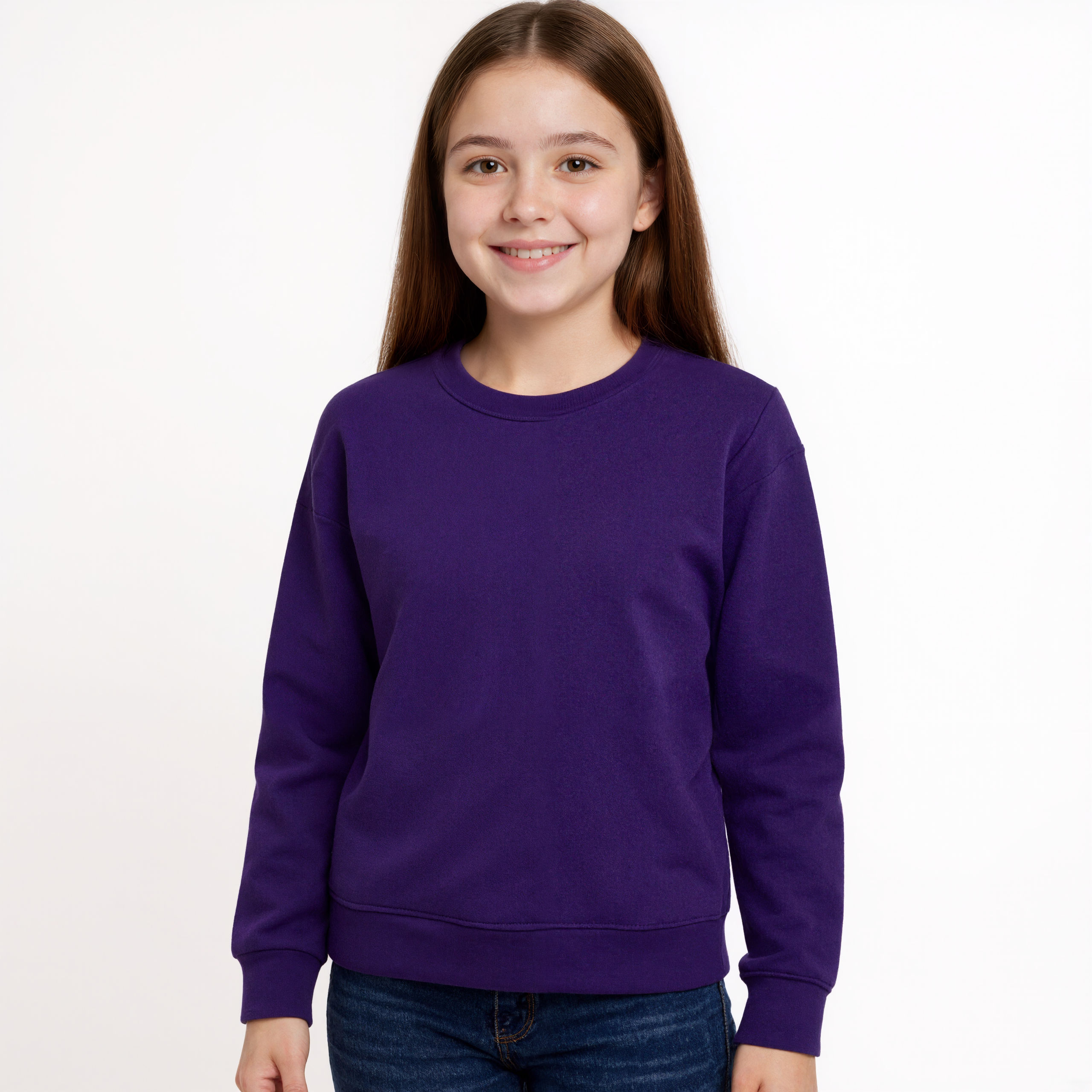 Crewneck Soft Midweight Fleece Pullover Sweatshirt for Girls
