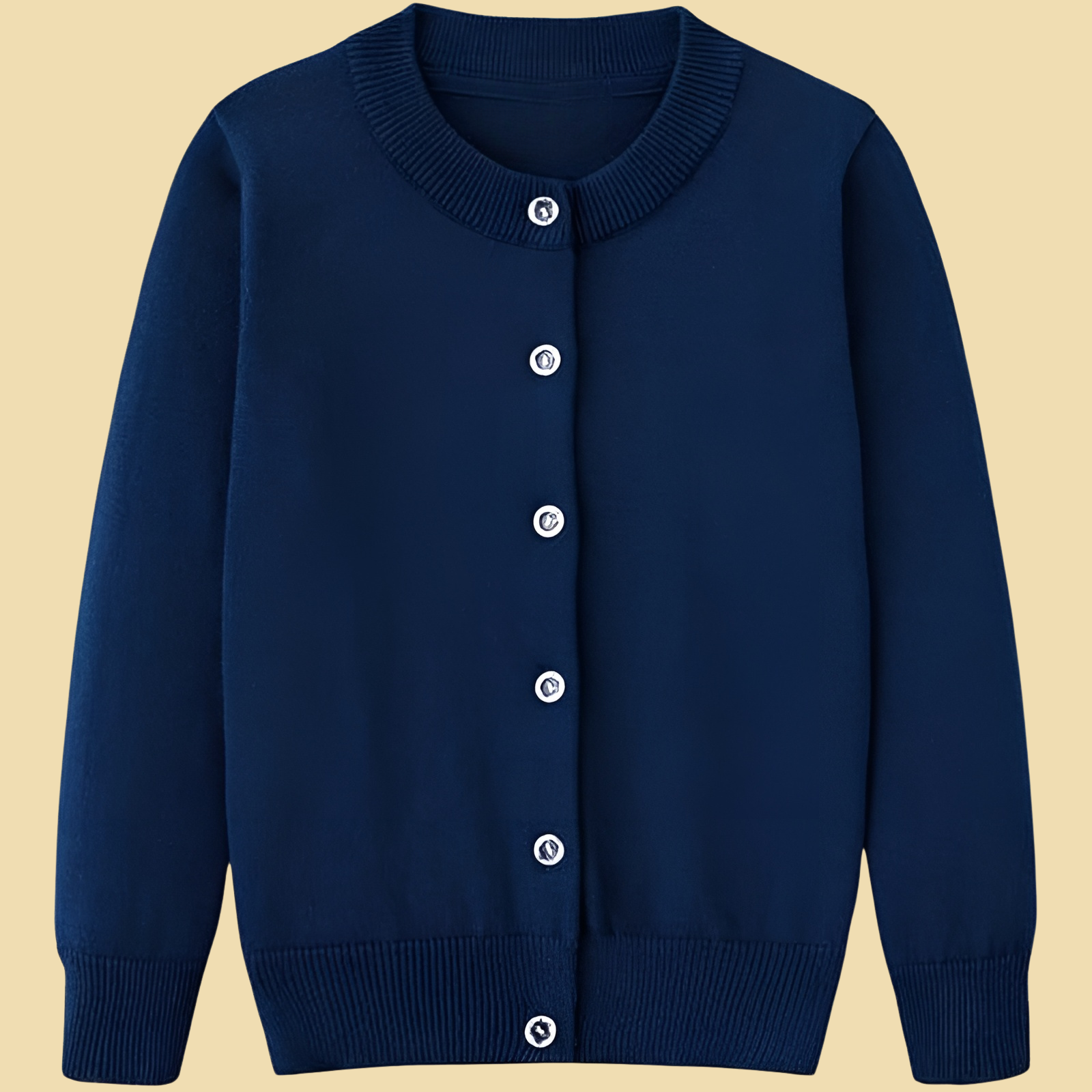 Girls Cotton Knit Cardigan Long Sleeve Sweater