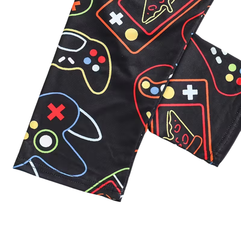 Game Console Print Short Sleeve Pajama Set For Boys