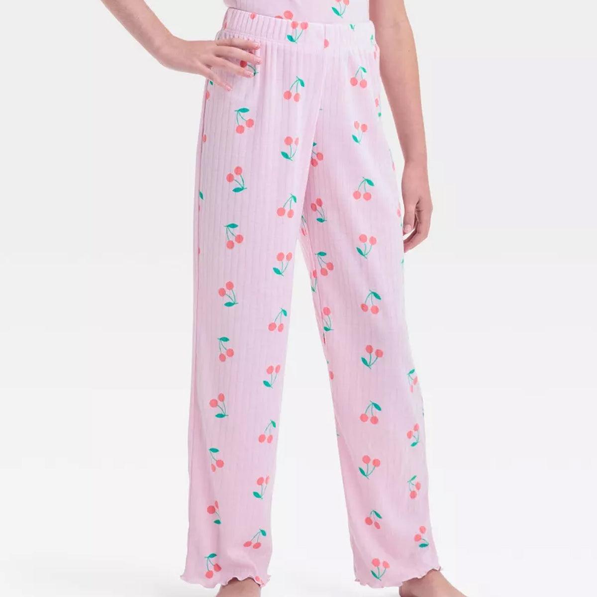 Cherry Print Pajama Set Sweet Dreams In Fruity Style-Diaper Reusable