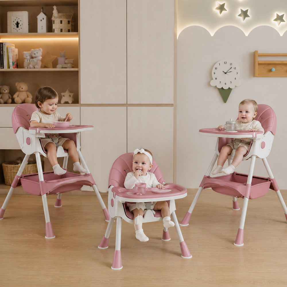 5 In 1 Convertible High Chair Foldable For Babies Toddlers