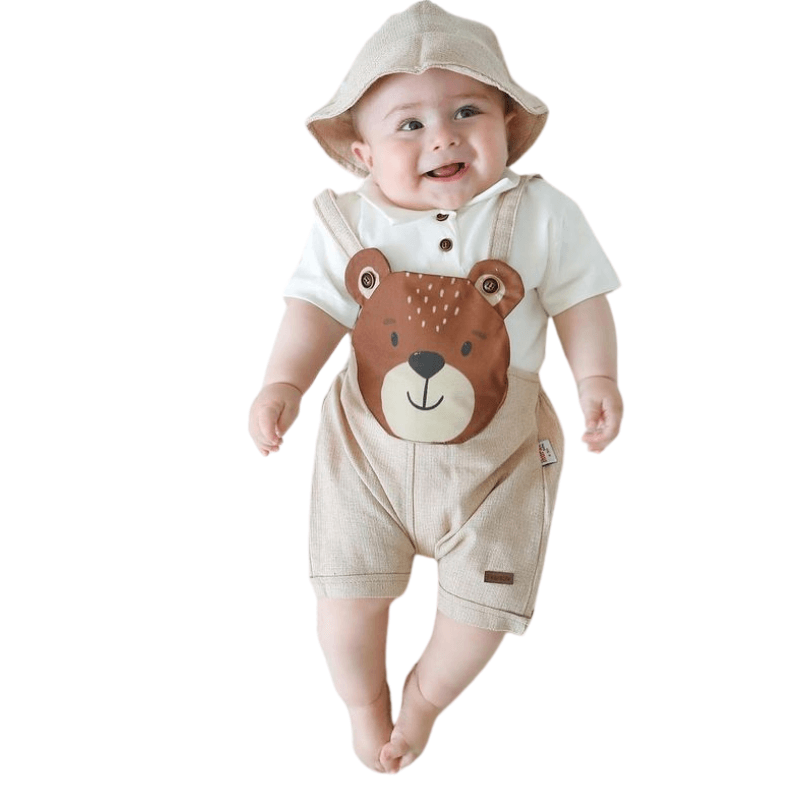 Teddy Bear Jumpsuit Dress-Diaper Reusable