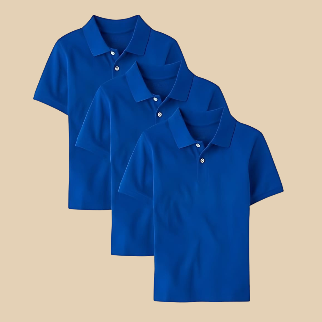 Pack Of 3 Boys Multipack Short Sleeve Pique Polo T Shirts