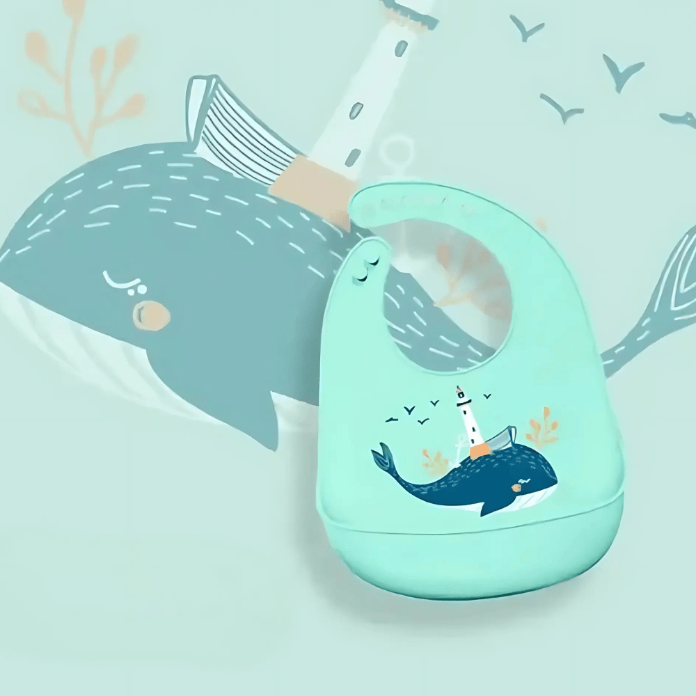 Adjustable Baby Bib Silicone MessFree Mealtime Made Simple-Diaper Reusable