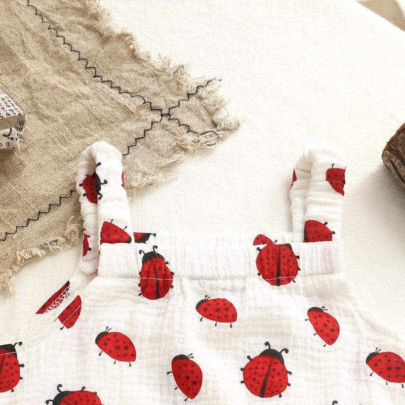 Baby Ladybug Romper With Hat Set-Diaper Reusable