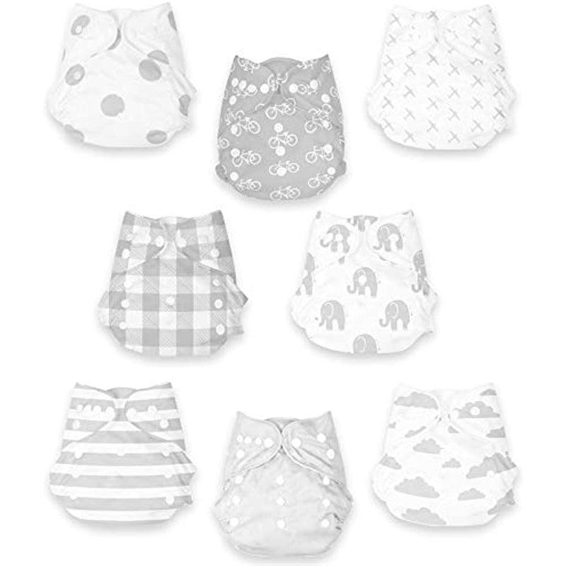 Grey Plaid Cloth Diapers-Diaper Reusable