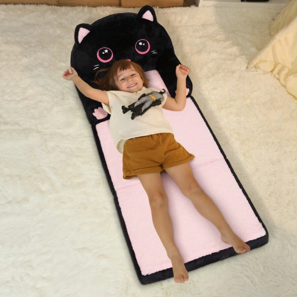2 In 1 Kids Couch Bed With Cozy Velvet Flip Open Design For Toddlers
