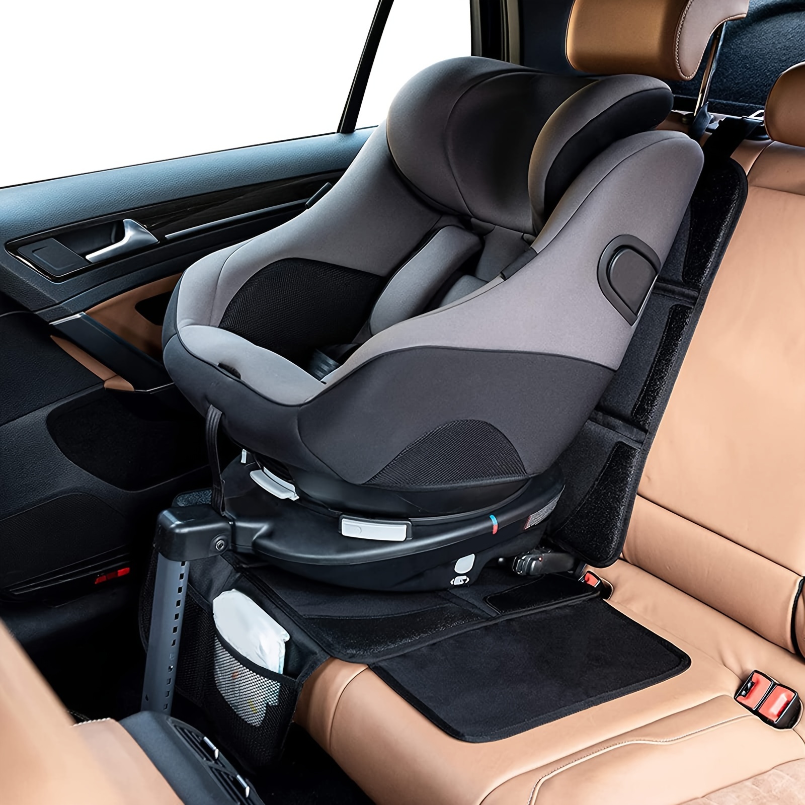  Thick Padding Car Seat Protector With Storage Pockets For Kids And Pets