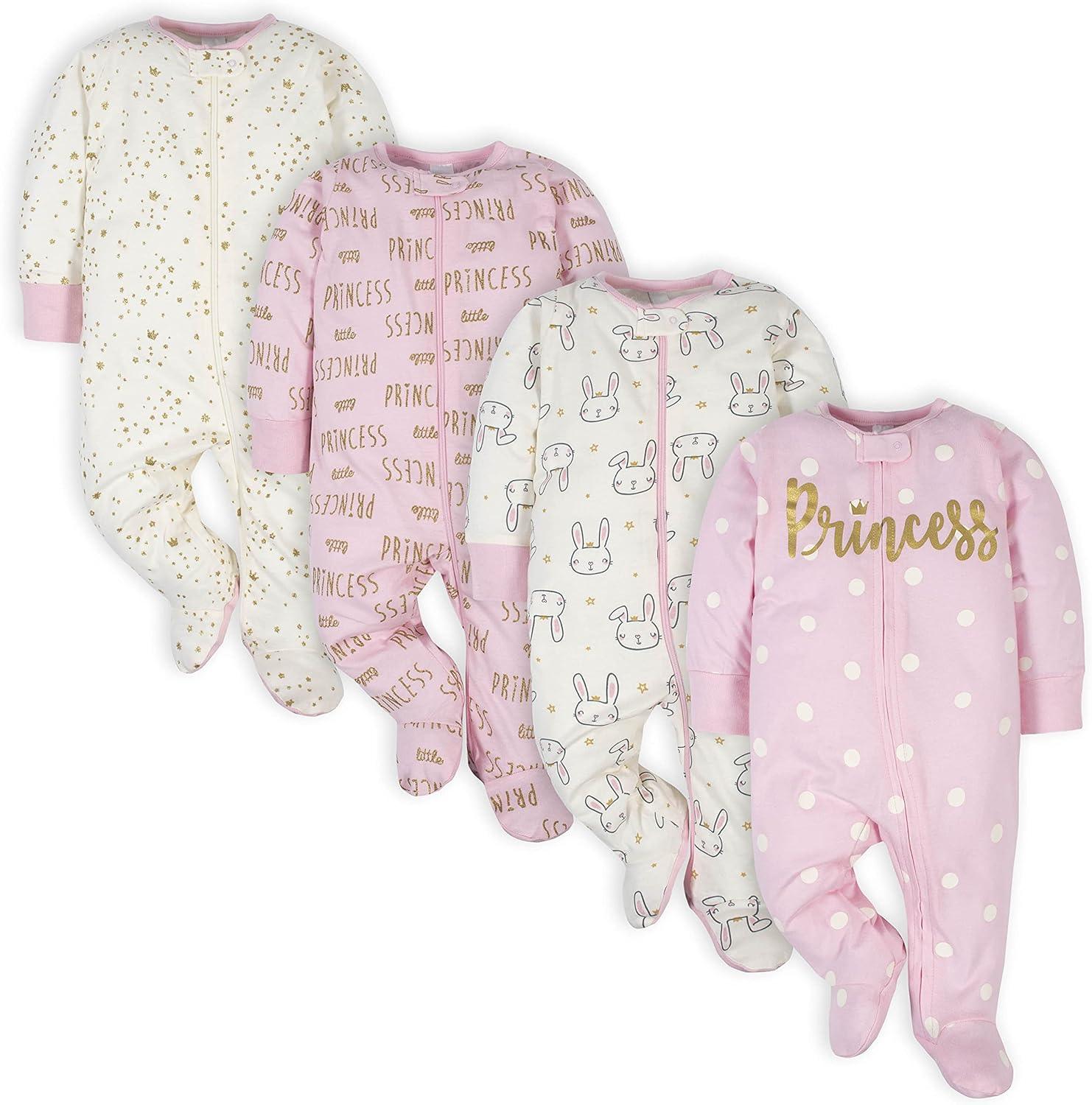 4 Piece Full Sleeve Bodysuit Set – Soft Cotton Baby Onesies-Diaper Reusable
