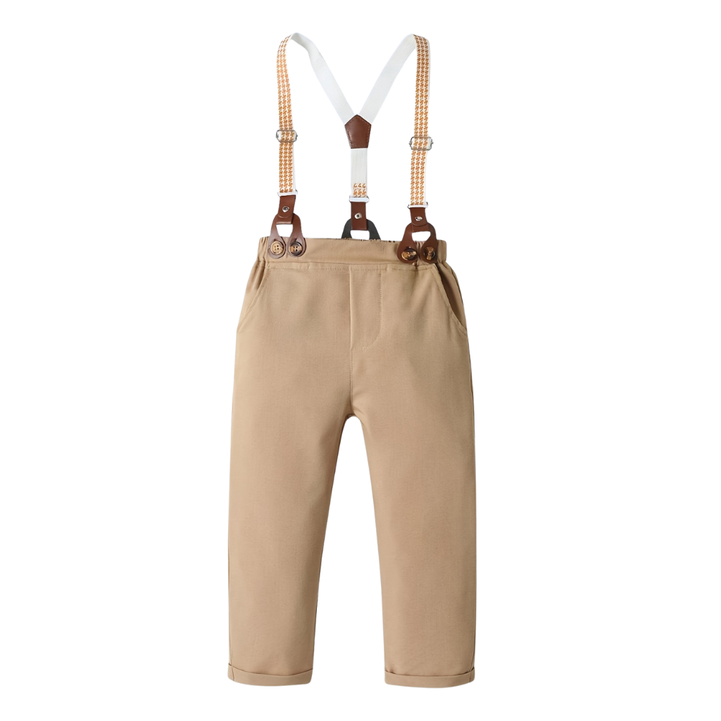 Long Sleeve Shirt Suspender Pant Set