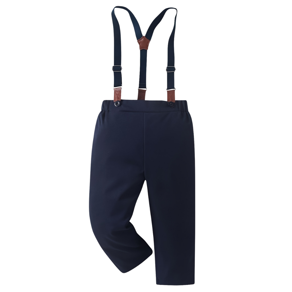 Plaid Shirt Overall Set With Bow