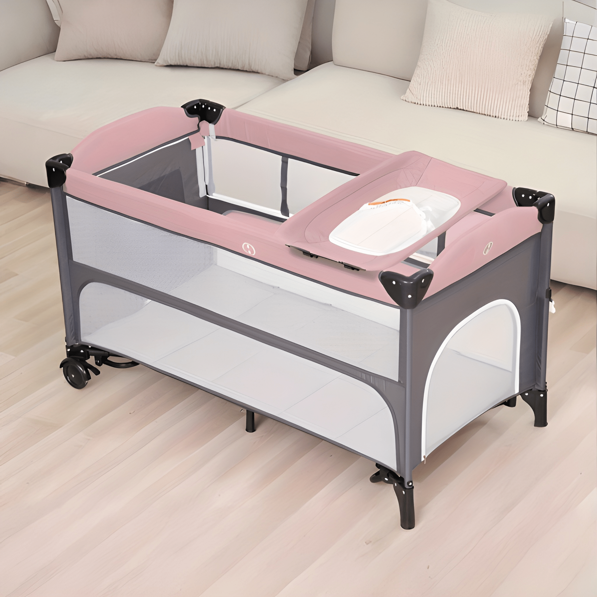 5 In 1 Baby Playpen Pack With Diaper Changer And Music Toy