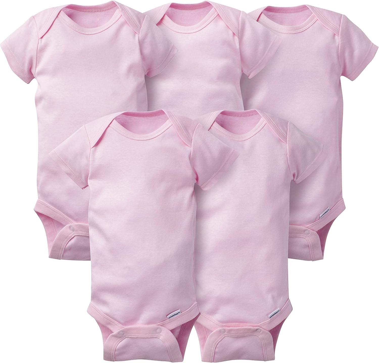 5 Pieces Short Sleeve Bodysuits-Diaper Reusable