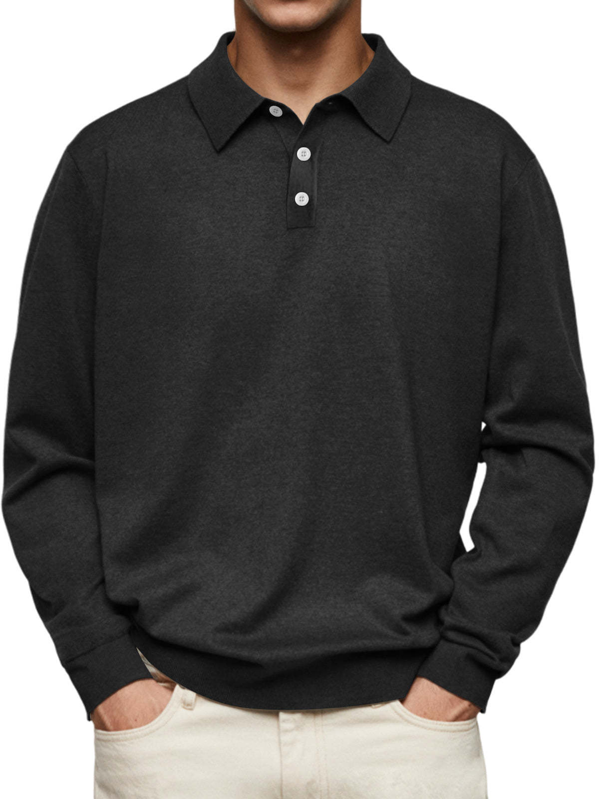 Classic Cashmere Lapel Polo Shirt