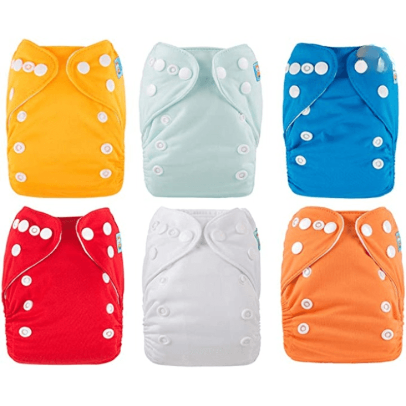6 Pcs Newborn Pocket Cloth Diapers With 12 Insert Set-Diaper Reusable