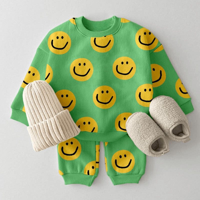 Baby Toddler Casual Printed Smiley Set-Diaper Reusable