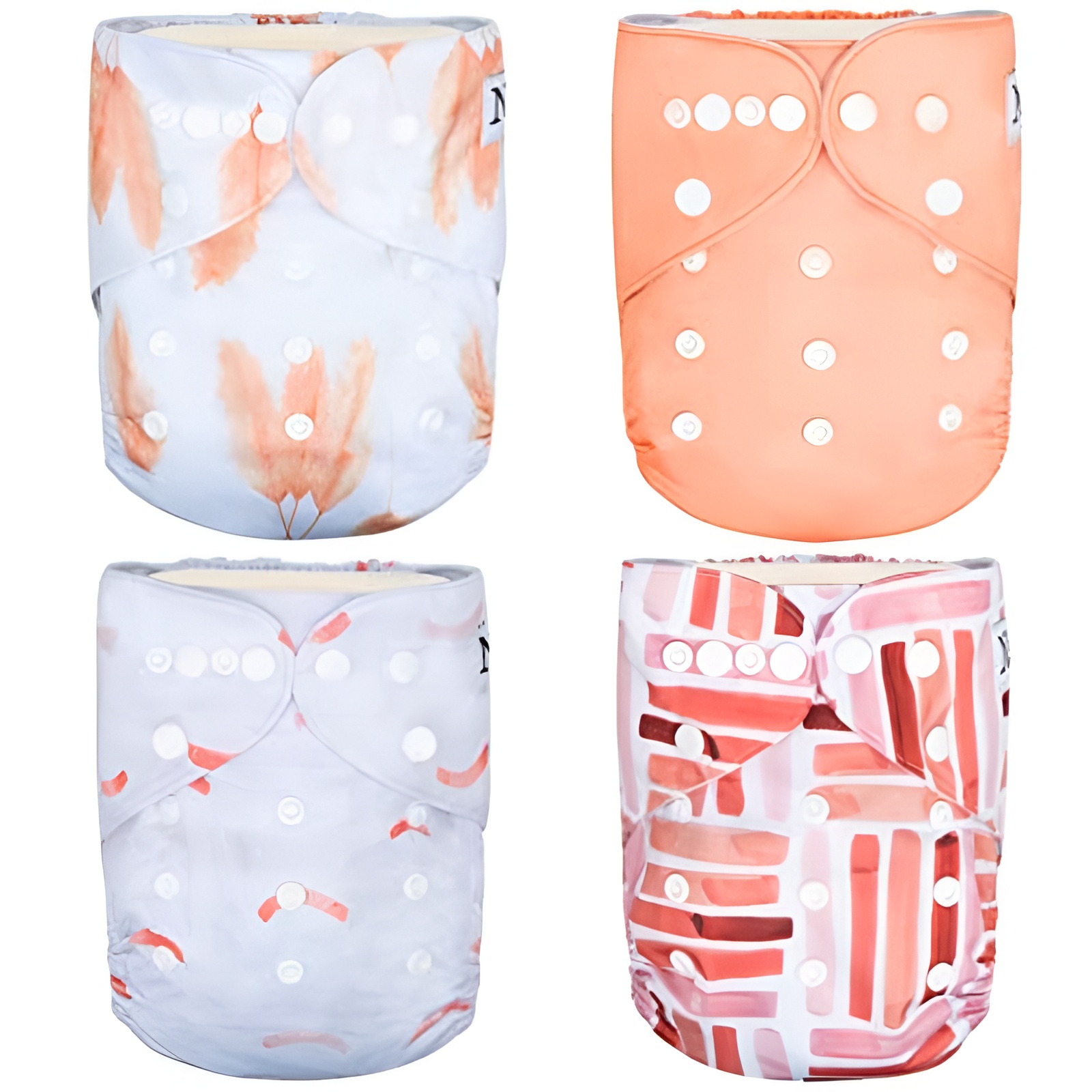 4 Pack Winter Cloth Pocket Diapers With 4 Bamboo Inserts For Baby Set