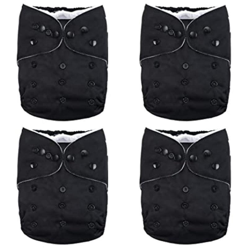 Winter Cloth Pocket Diapers 4 Pack With 4 Bamboo Inserts-Diaper Reusable