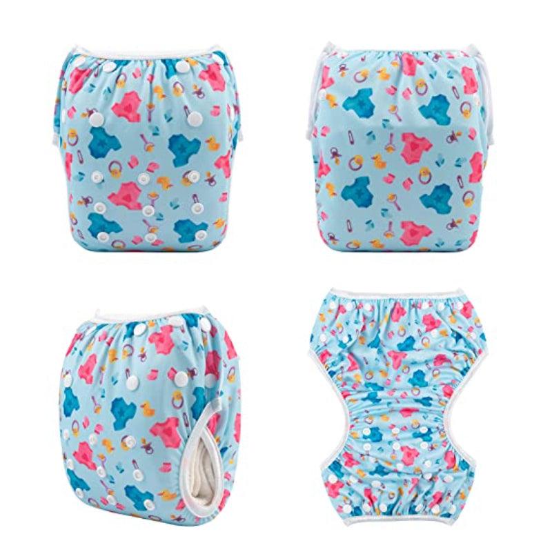 Reusable 2 Pcs Swim Diaper Set for Toddlers with Snap Closures-Diaper Reusable