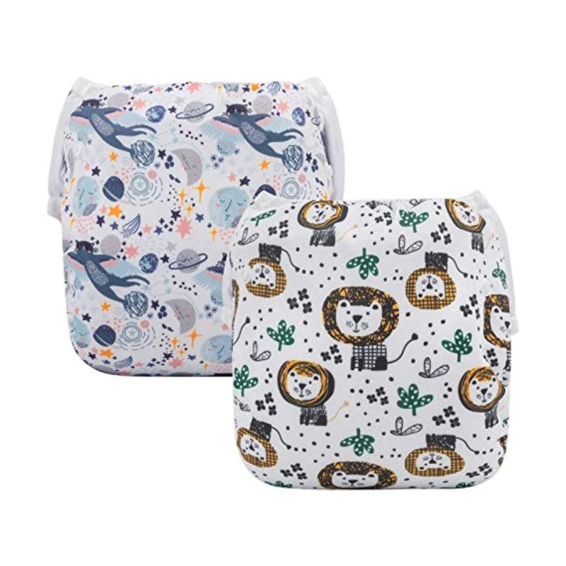 Reusable 2 Pcs Swim Diaper Set for Toddlers with Snap Closures-Diaper Reusable