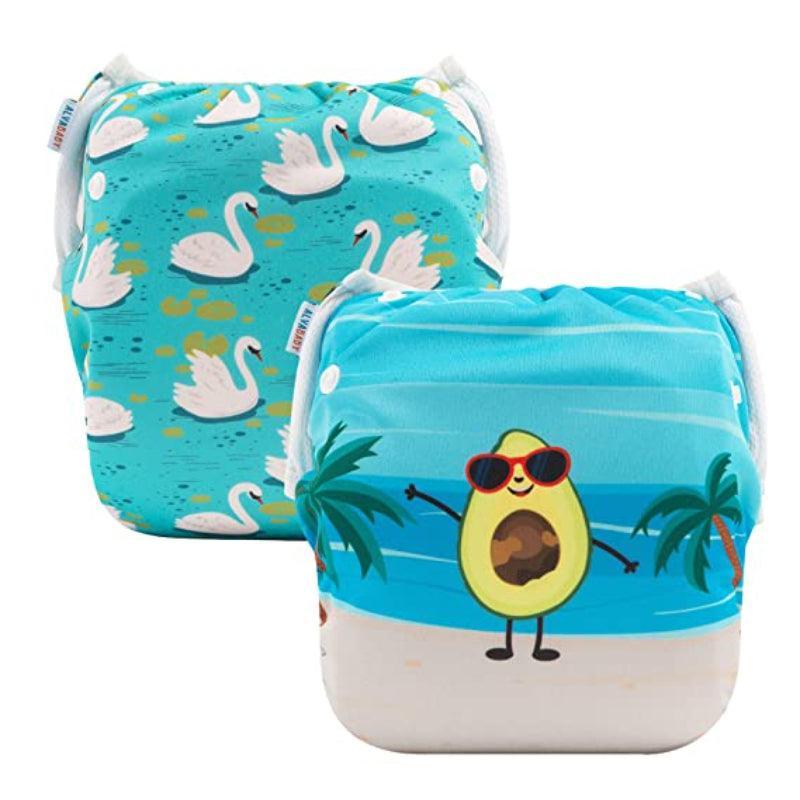 Reusable 2 Pcs Swim Diaper Set for Toddlers with Snap Closures-Diaper Reusable