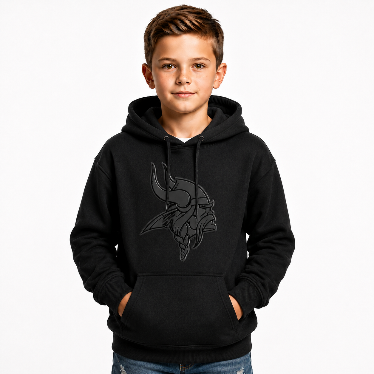 Minnesota Vikings Football Team Themed Pullover Hoodie For Fans For Kids